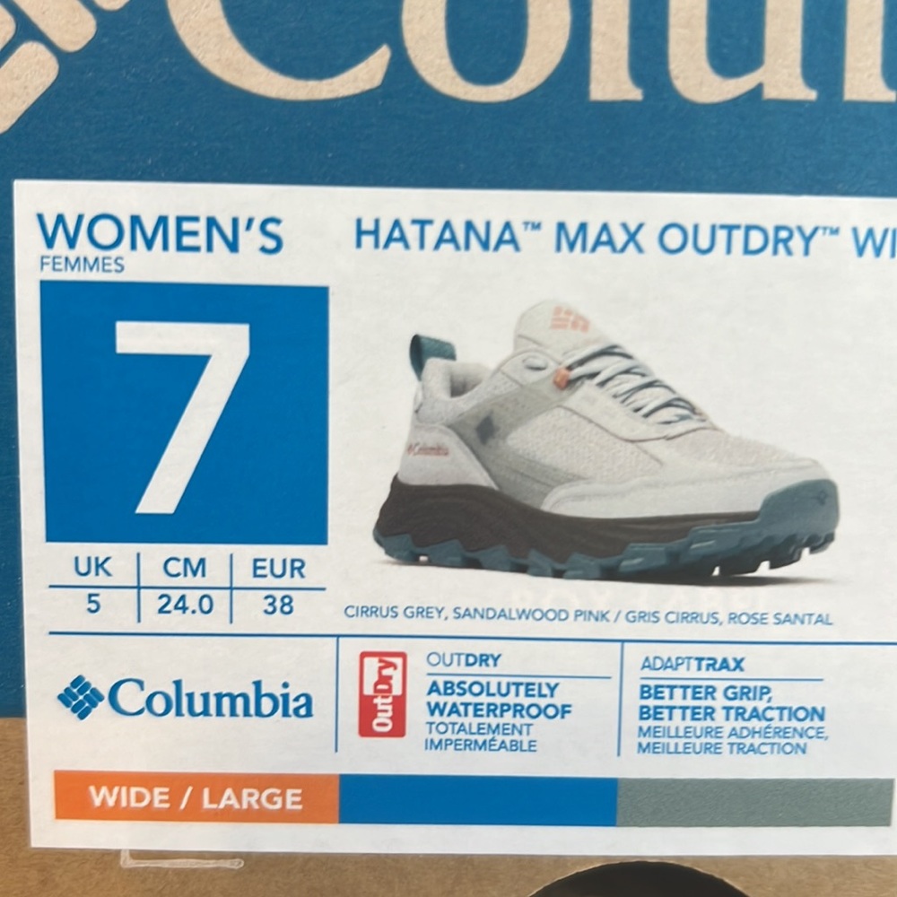 Columbia 7 Wide, waterproof, hiking shoes,  Hatana Max outdry wide